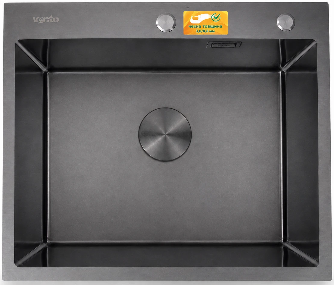 Мийка кухонна Ventolux HMKS 6050 PVD BK 3/0,6